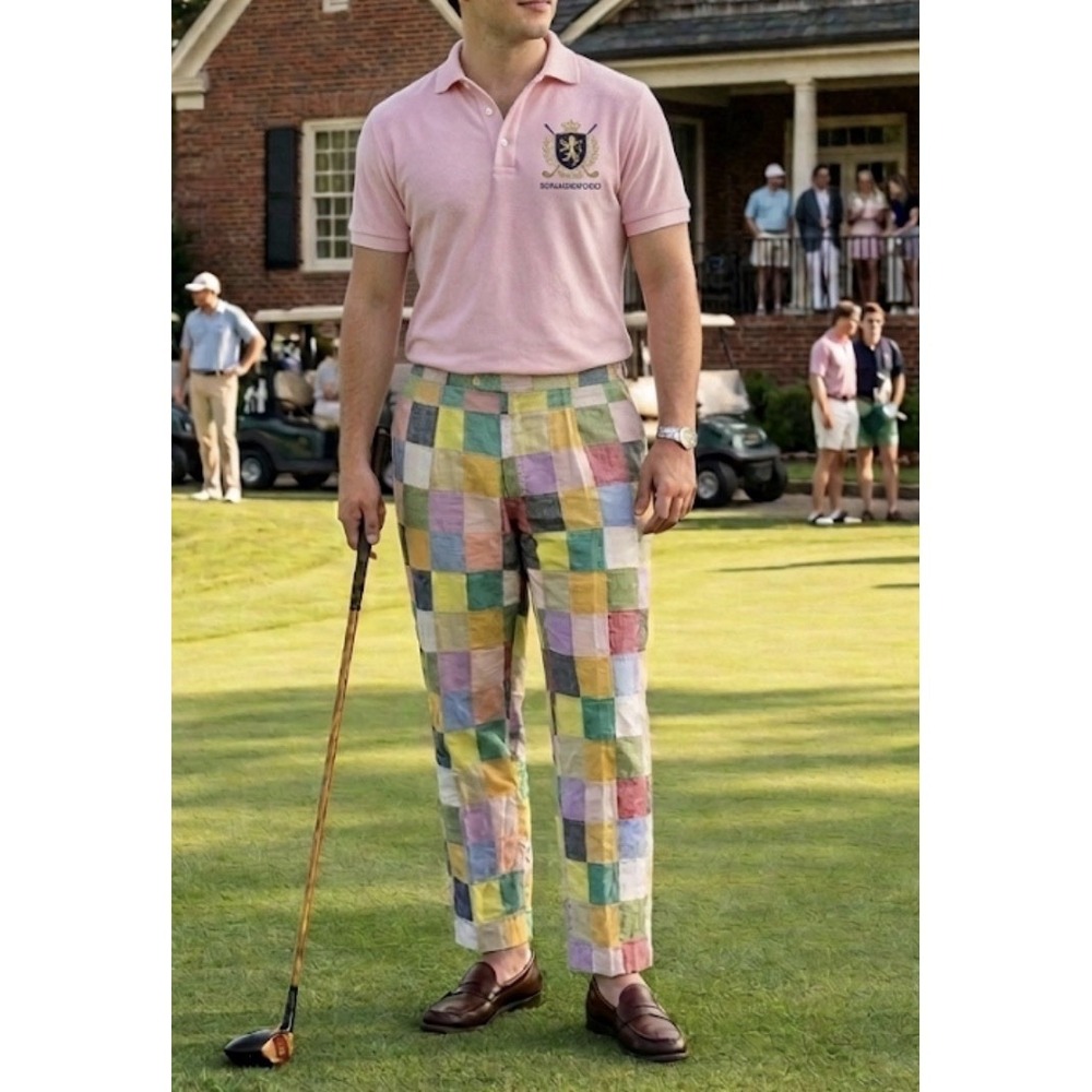 Orvis Madras Patchwork Pants Men's 40 Preppy Ivy League Cotton Plaid Chino Golf